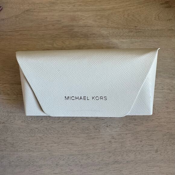 Michael Kors White Eyeglass Sunglass Hard Case Logo Clamshell - Picture 1 of 4